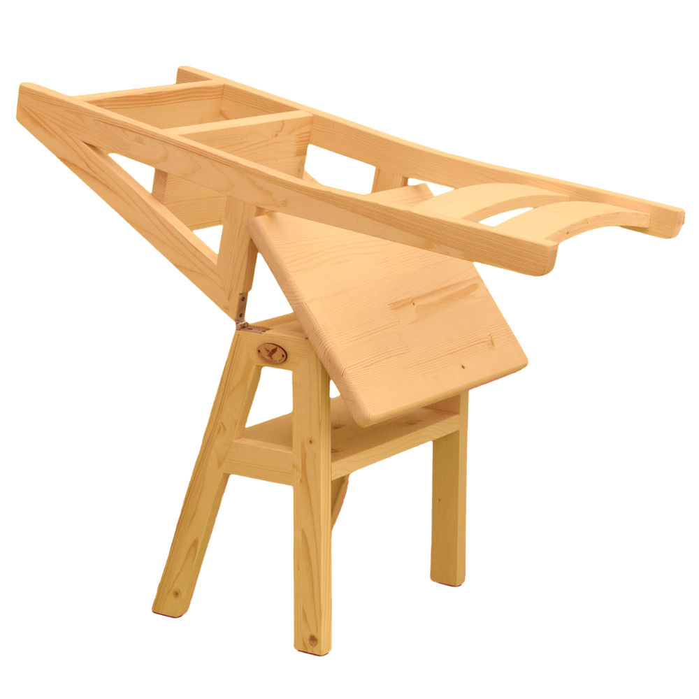 Scaun si Scara 2 in 1, Duplex, din Lemn Masiv, Step Up, Transilvan, 90x42 cm, Lacuit