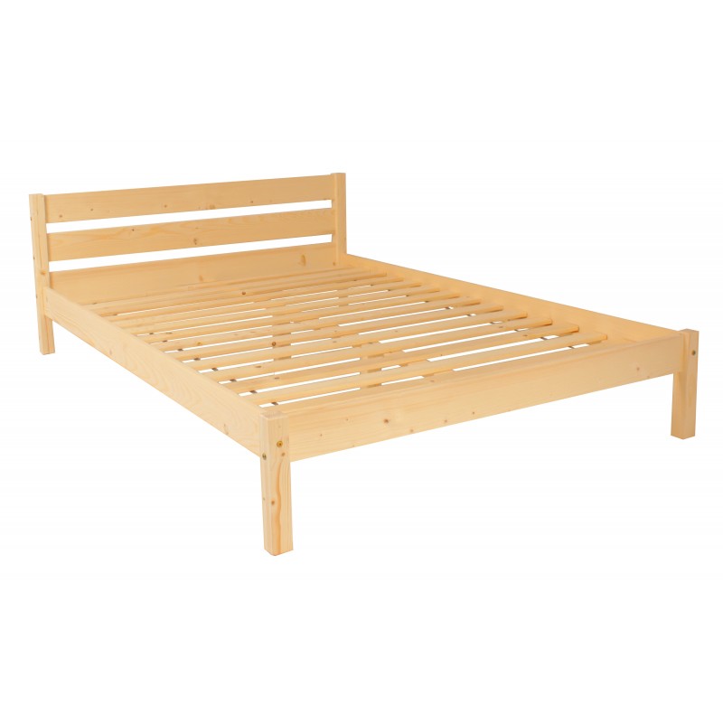 Pat matrimonial Transilvan, Sally, Lemn Masiv, Model 3/1, 140x200 cm, Natur