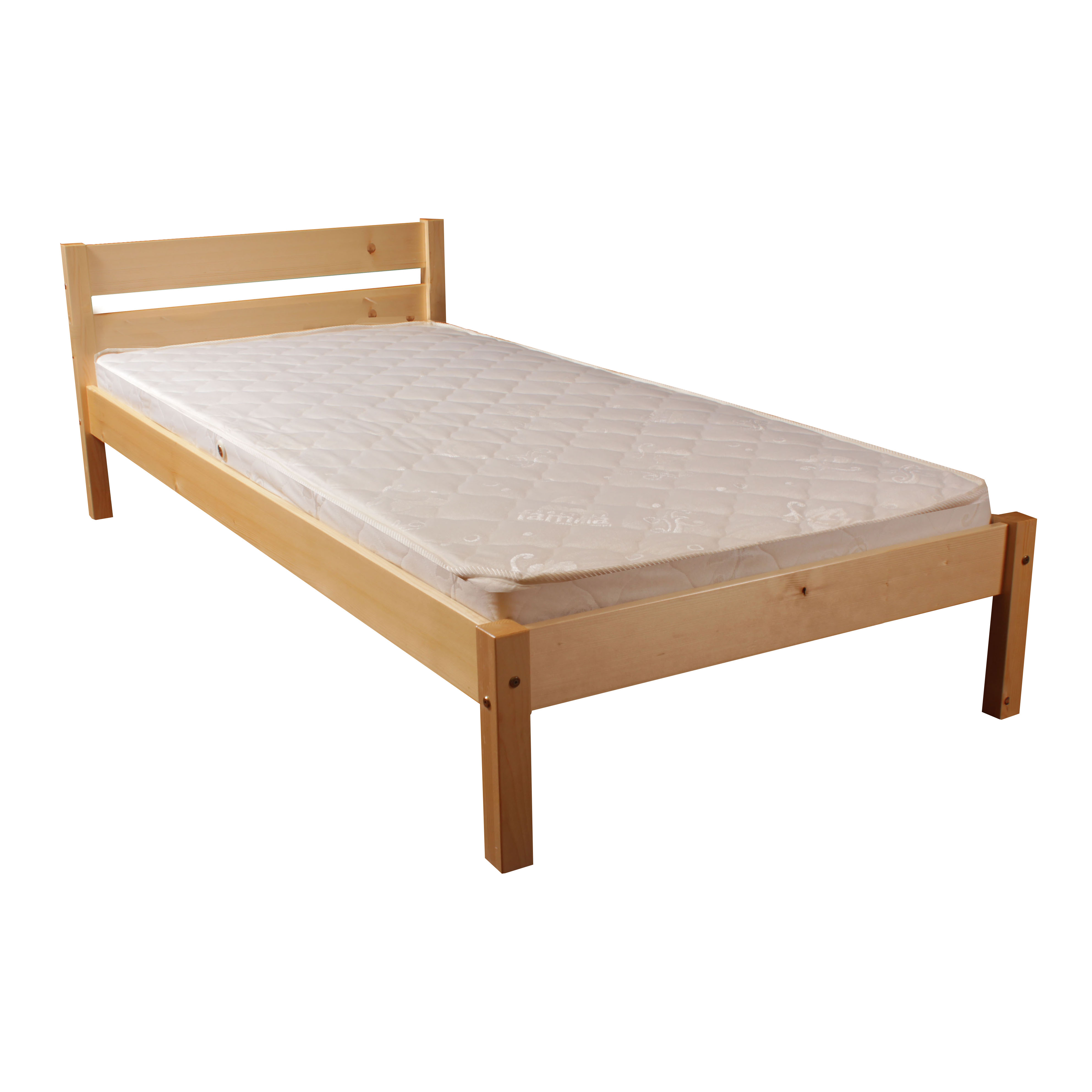 Pat de o persoana Transilvan, Sally, Lemn Masiv, Model 3/1, 90x200 cm, Lacuit