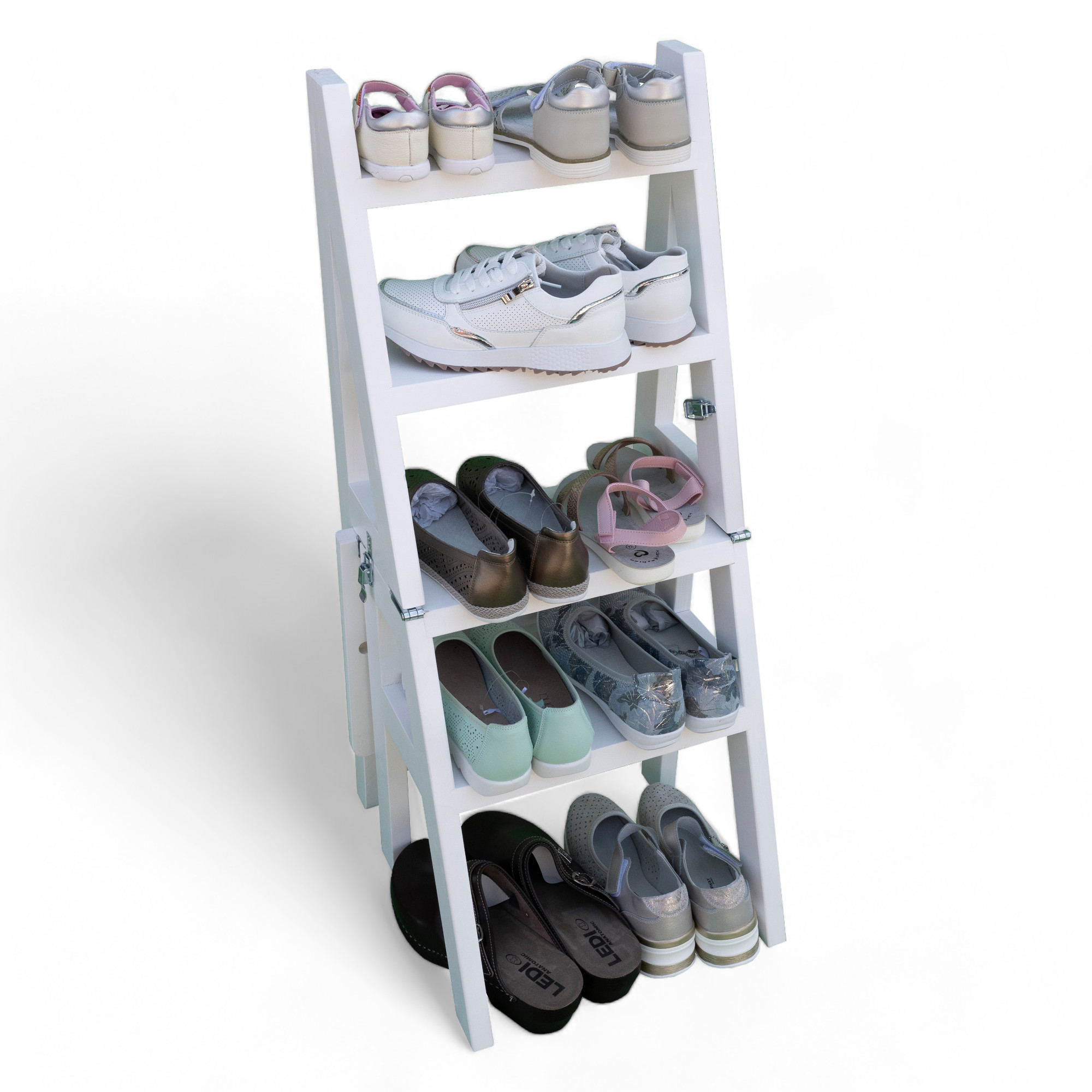 Scaun si Scara, 2 in 1, Duplex, Lemn Masiv, Step Up, Transilvan, 90x42 cm, Alb