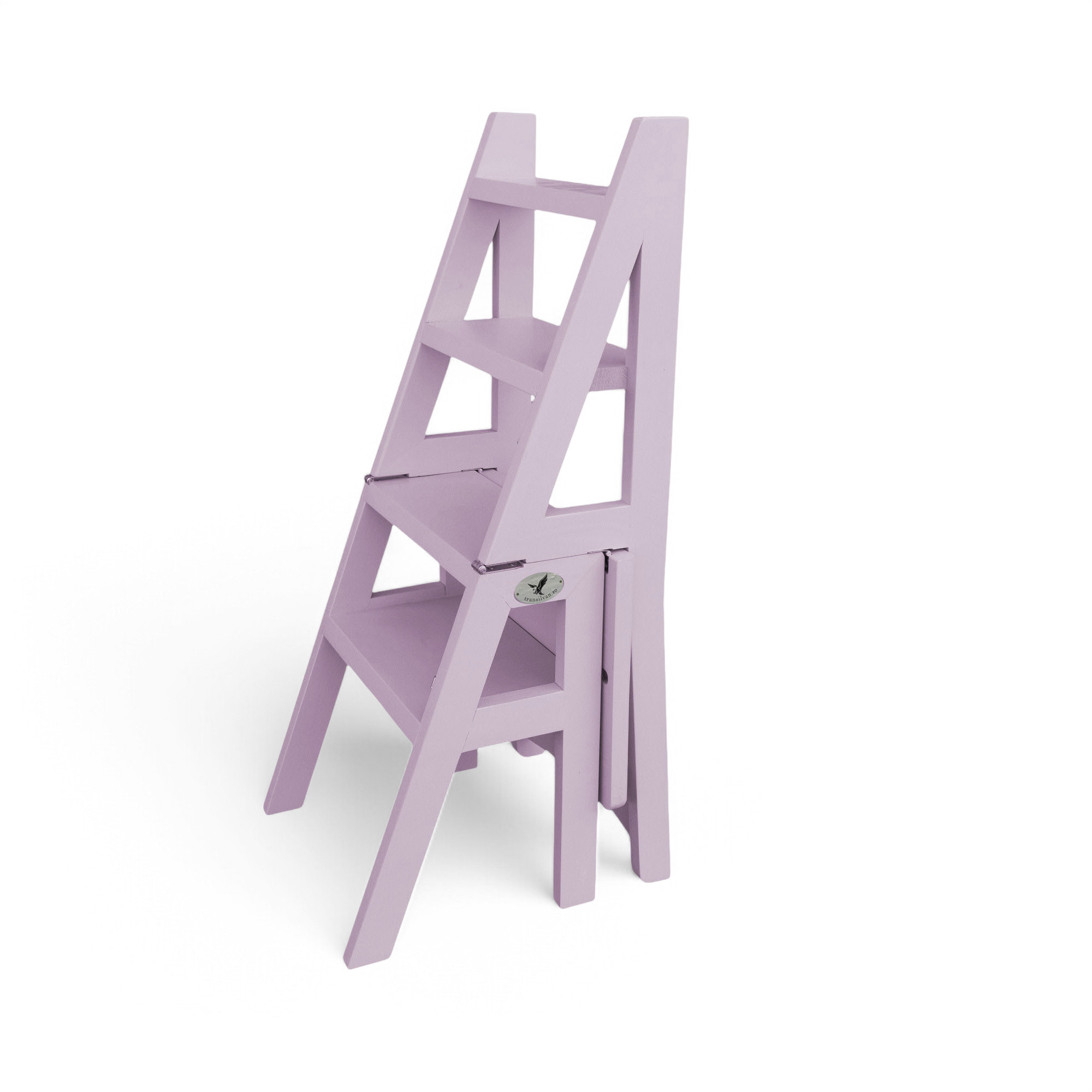 Scaun si Scara, 2 in 1, Duplex, Lemn Masiv, Step Up, Transilvan, 90x42 cm, Lavanda