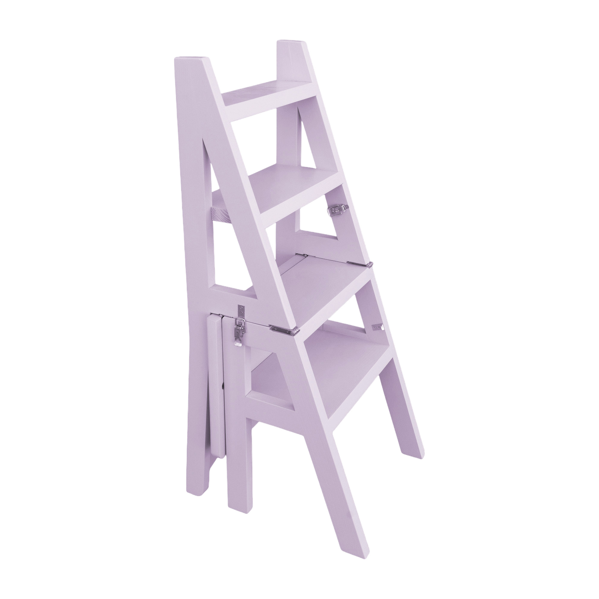 Scaun si Scara, 2 in 1, Duplex, Lemn Masiv, Step Up, Transilvan, 90x42 cm, Lavanda